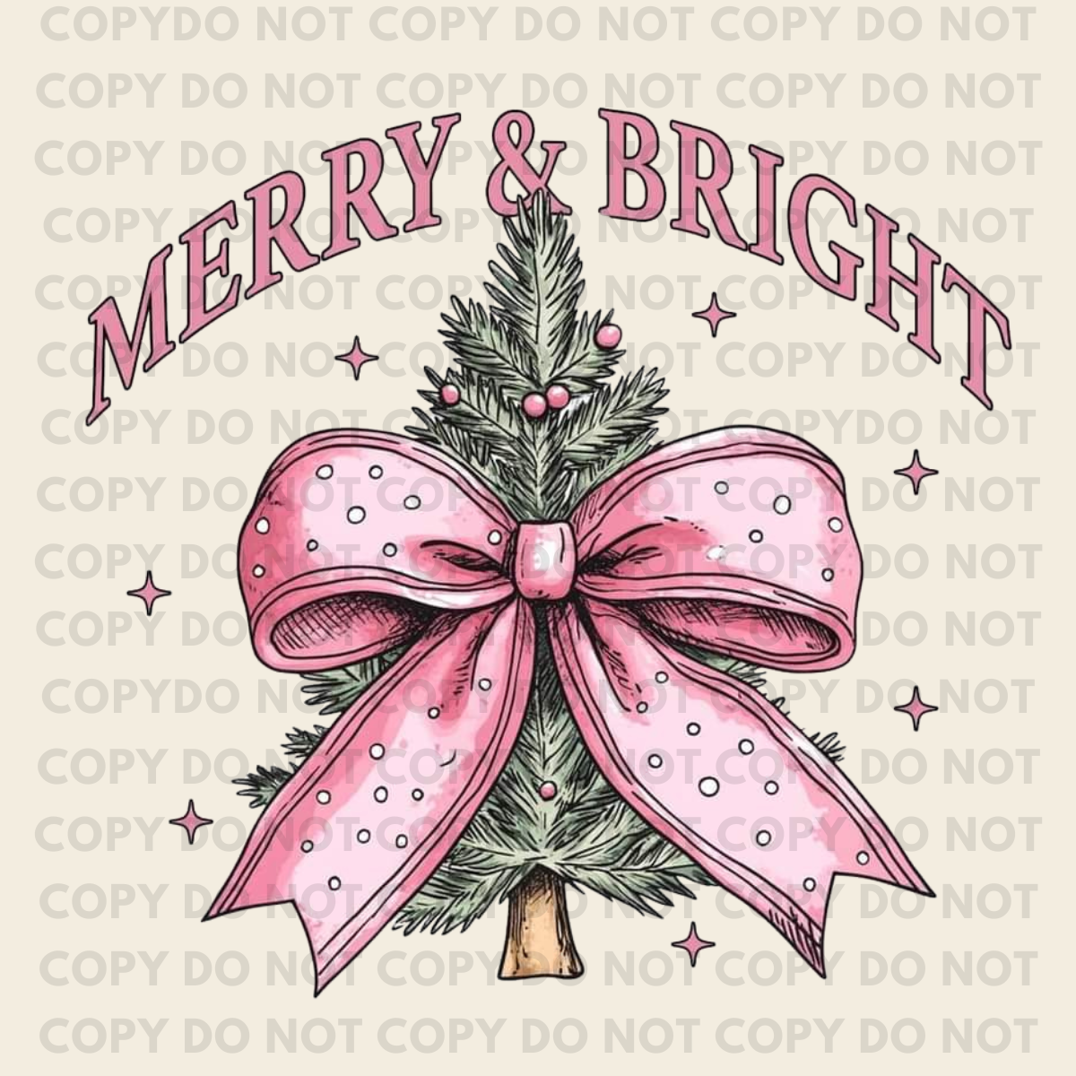 Merry & Bright - Individual DTF Transfer
