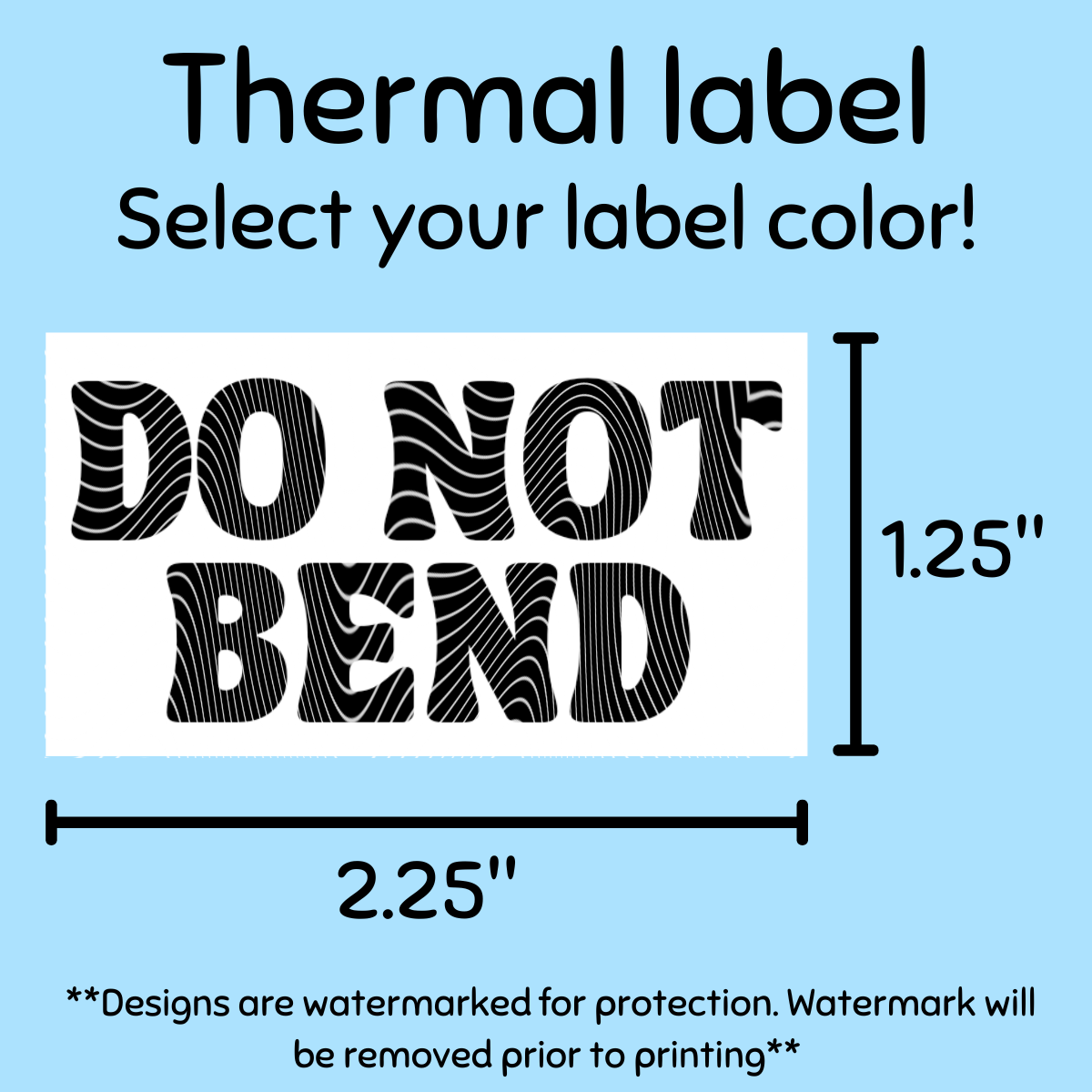 Do not bend - Thermal Label