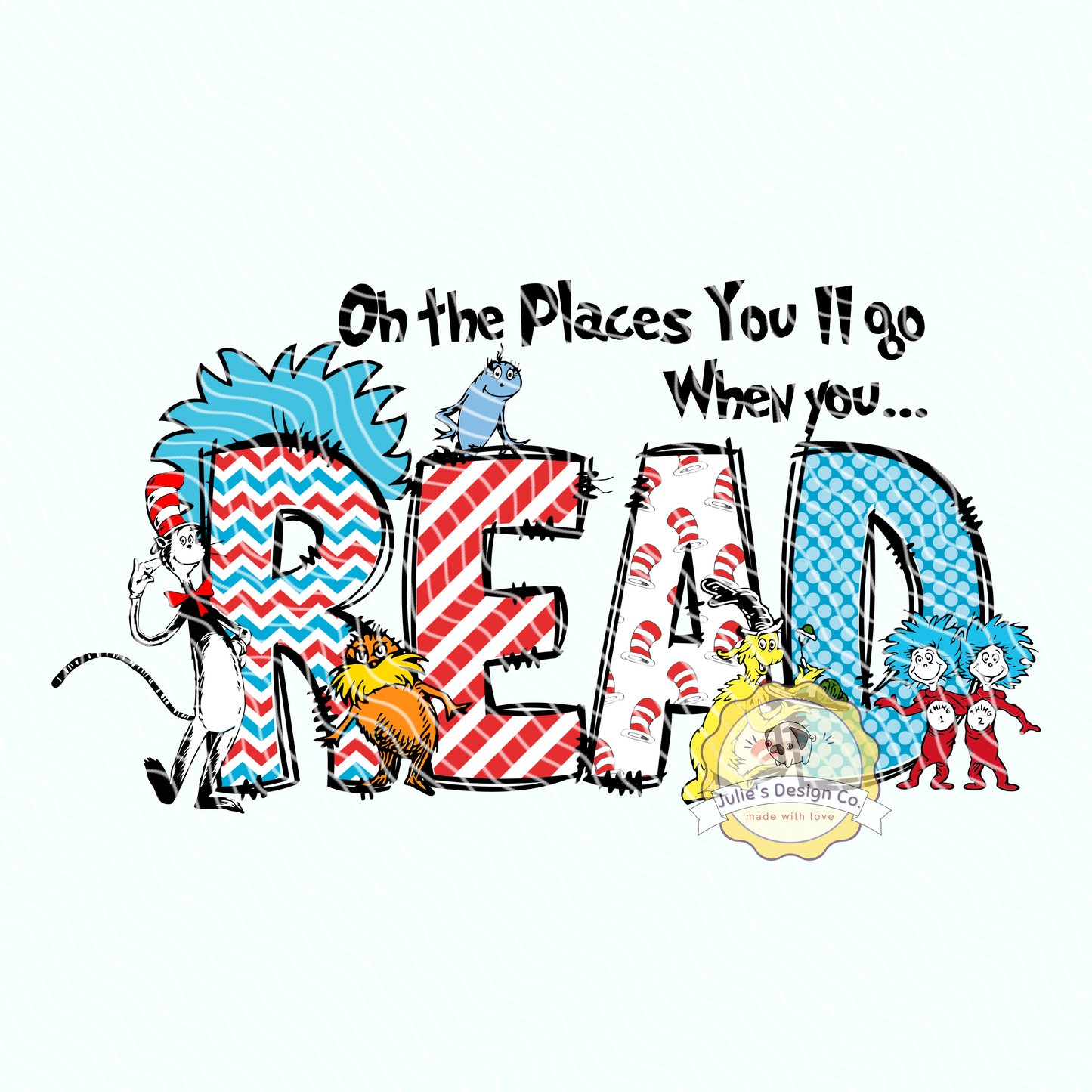 Dr Seuss READ - Individual DTF Transfer