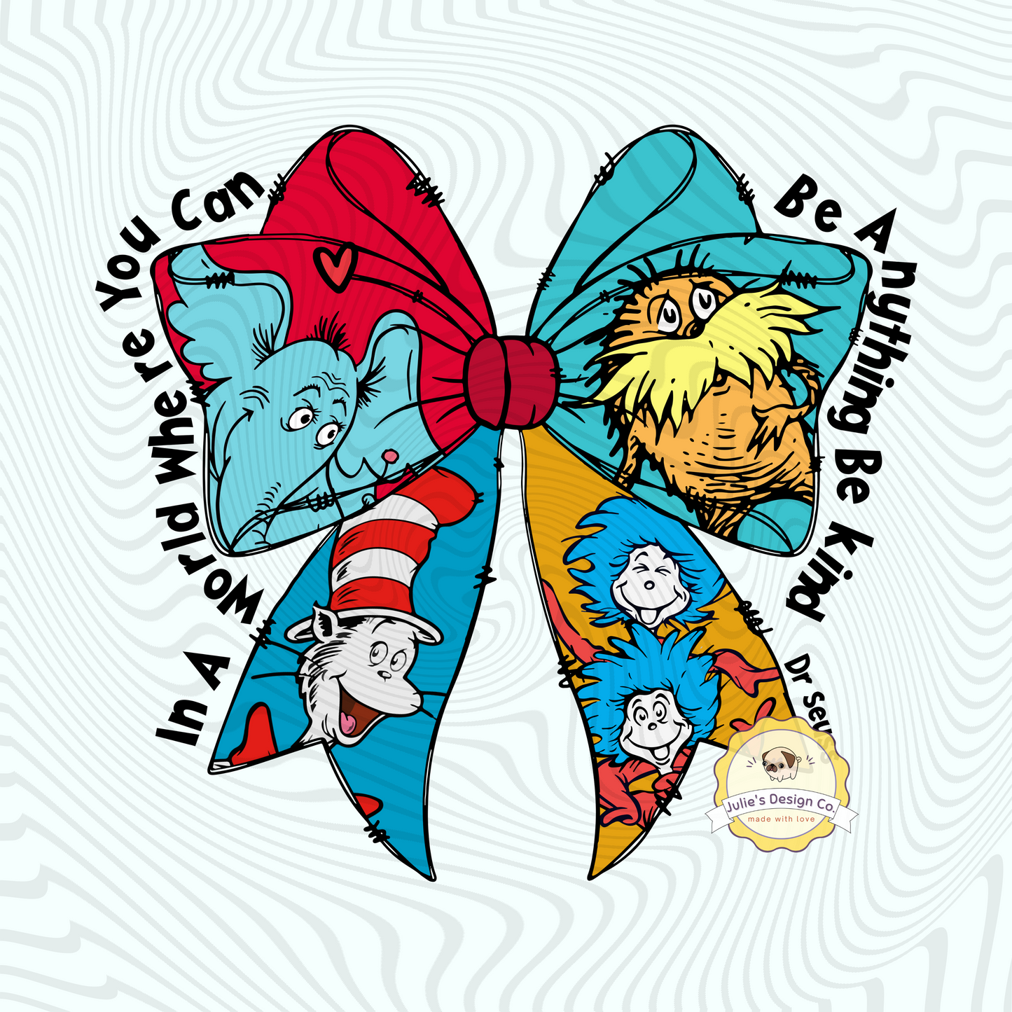 Dr Seuss Bow - Individual DTF Transfer