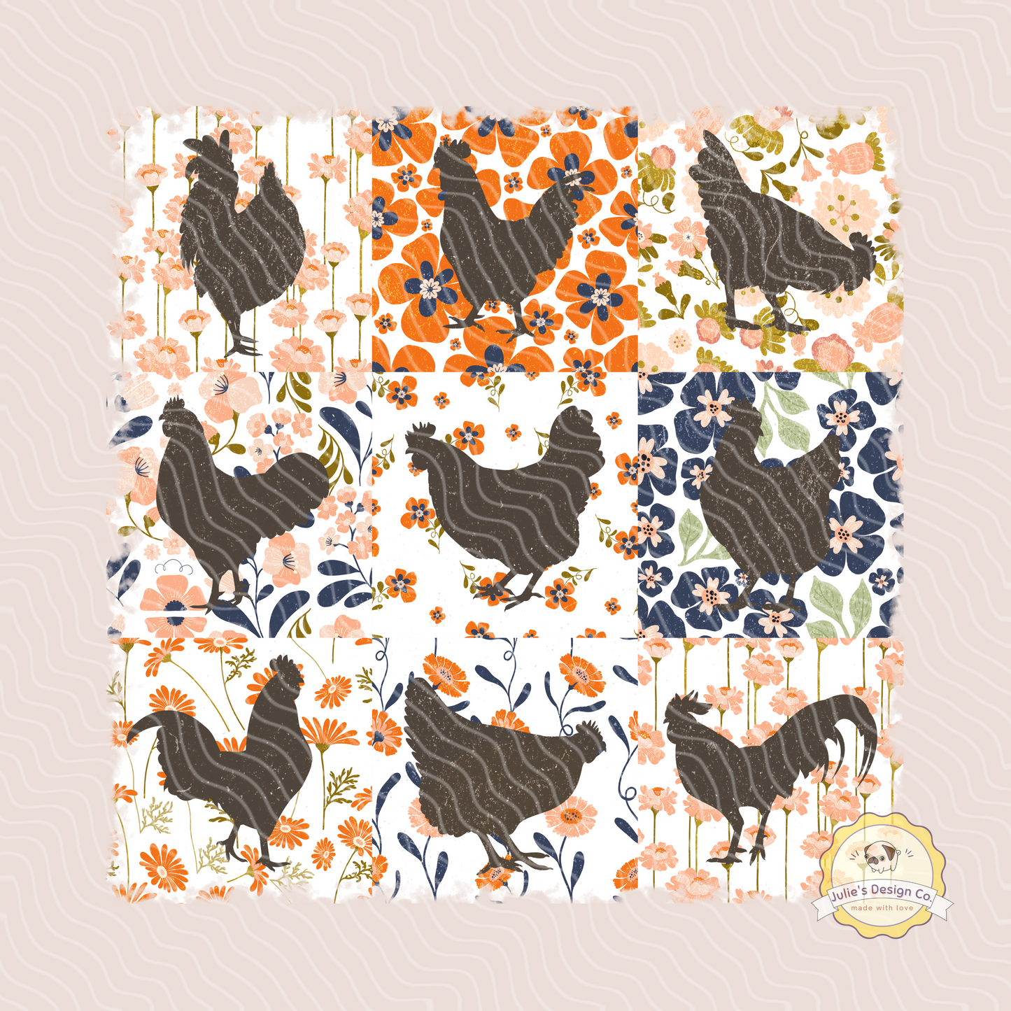Chicken Quilt - Individual DTF Transfer