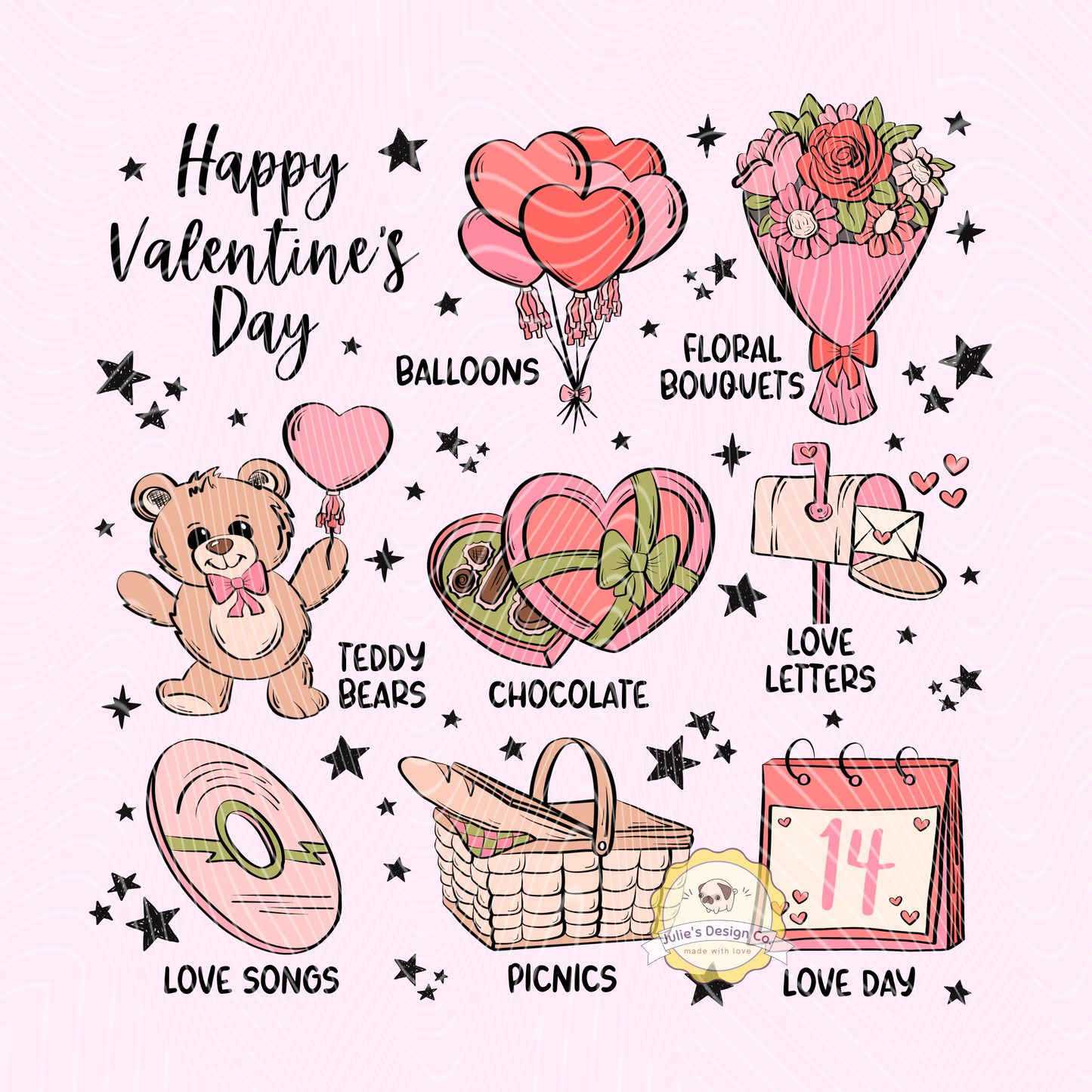 Happy Valentine's Day - Individual DTF Transfer