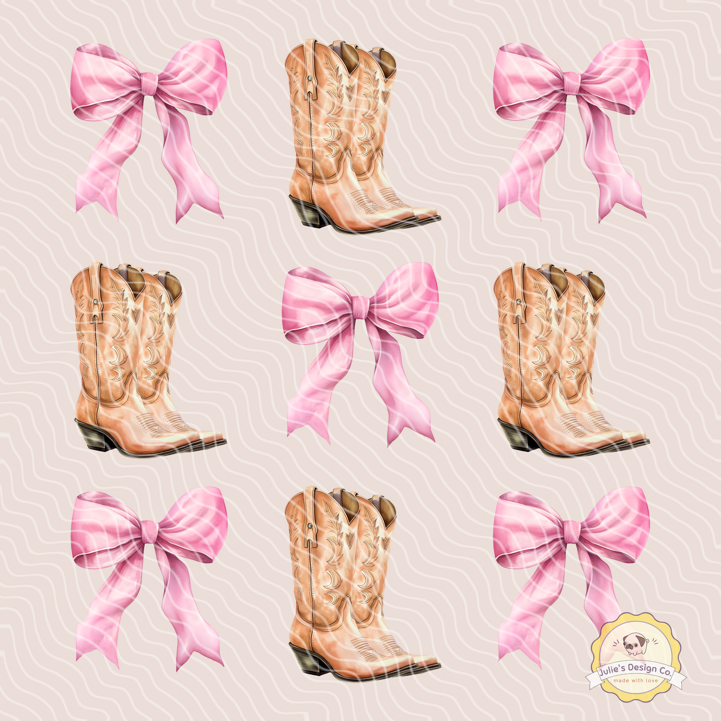 Boots n Bows - Individual DTF Transfer