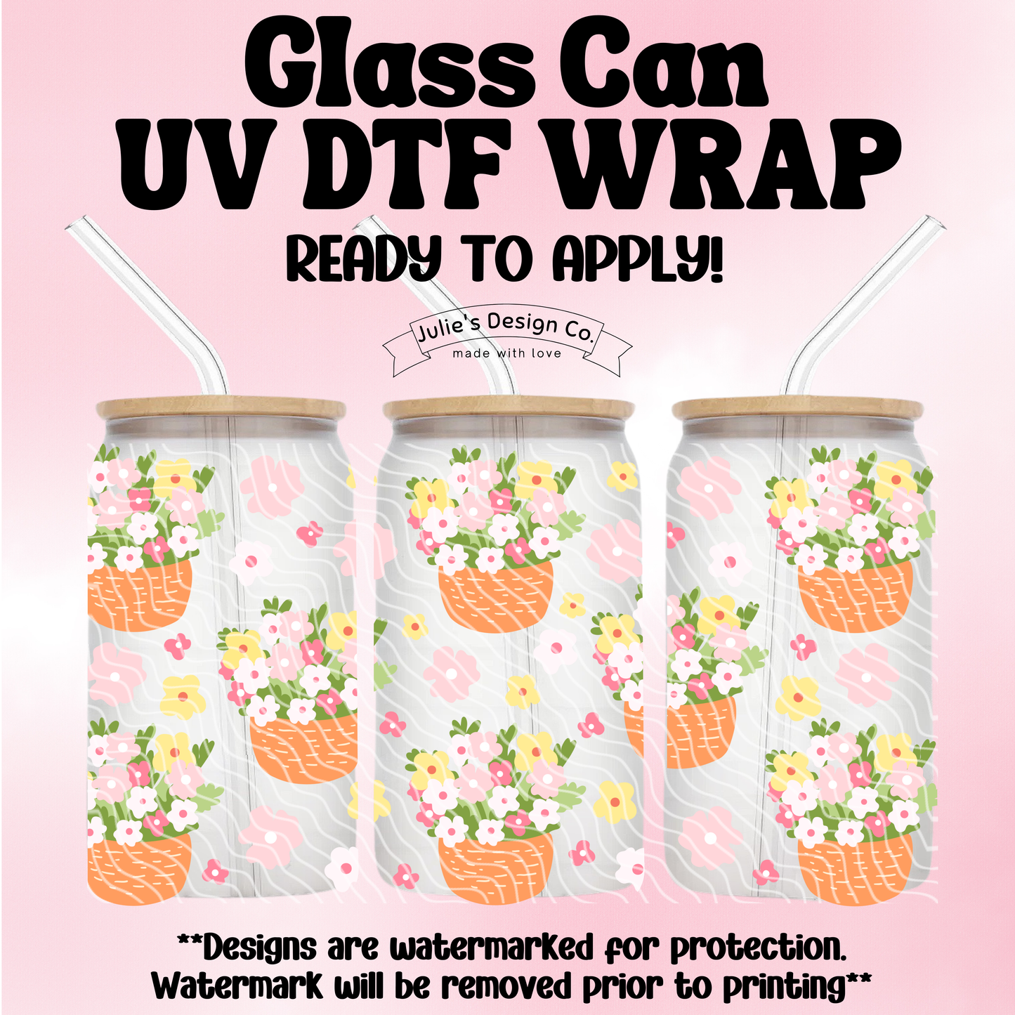 Flower Bouquets - UV DTF Wrap