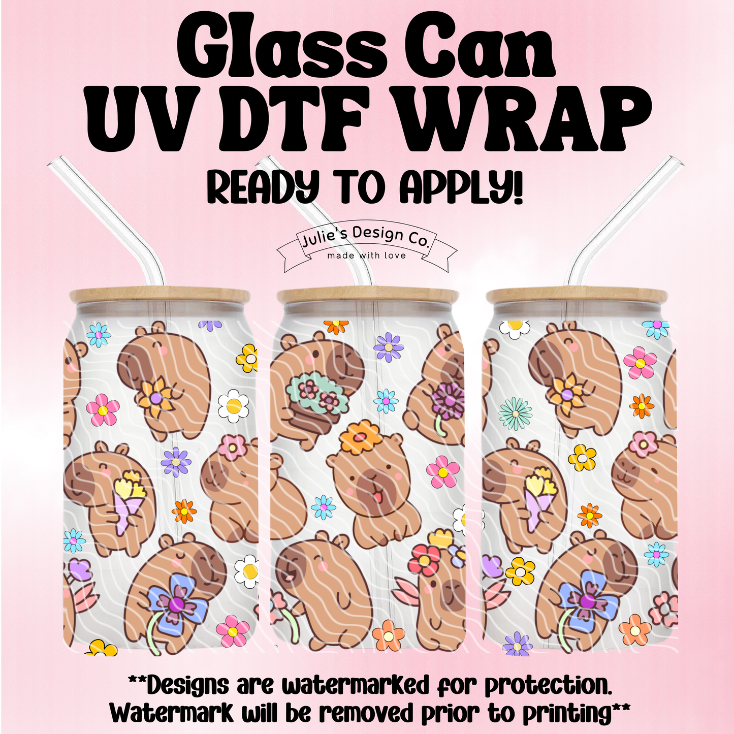 Spring Capybara - UV DTF Wrap