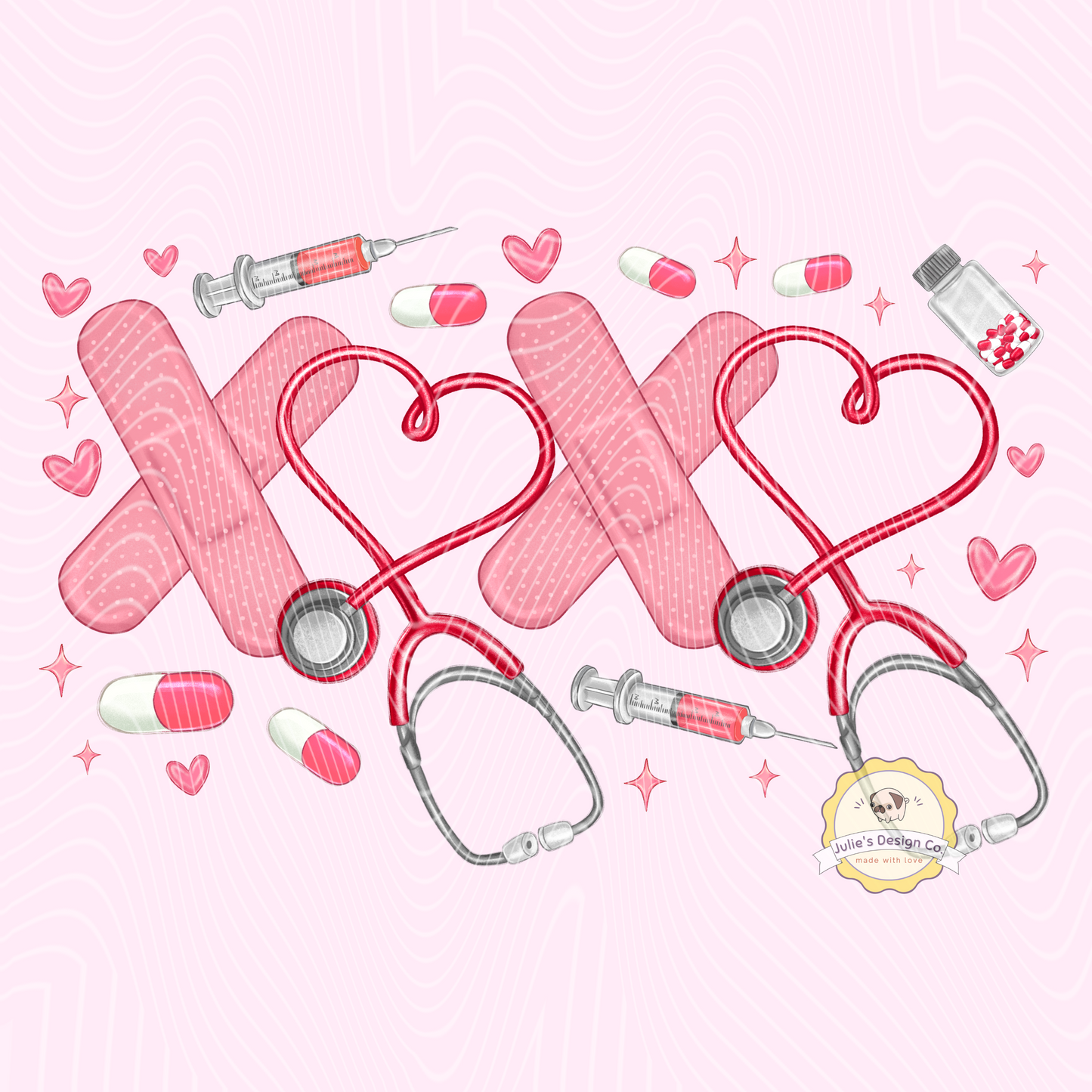 Nurse XOXO - Individual DTF Transfer