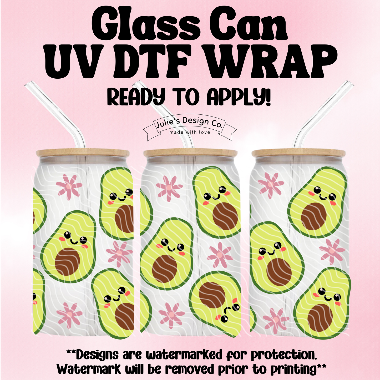 Kawaii Avocado - UV DTF Wrap