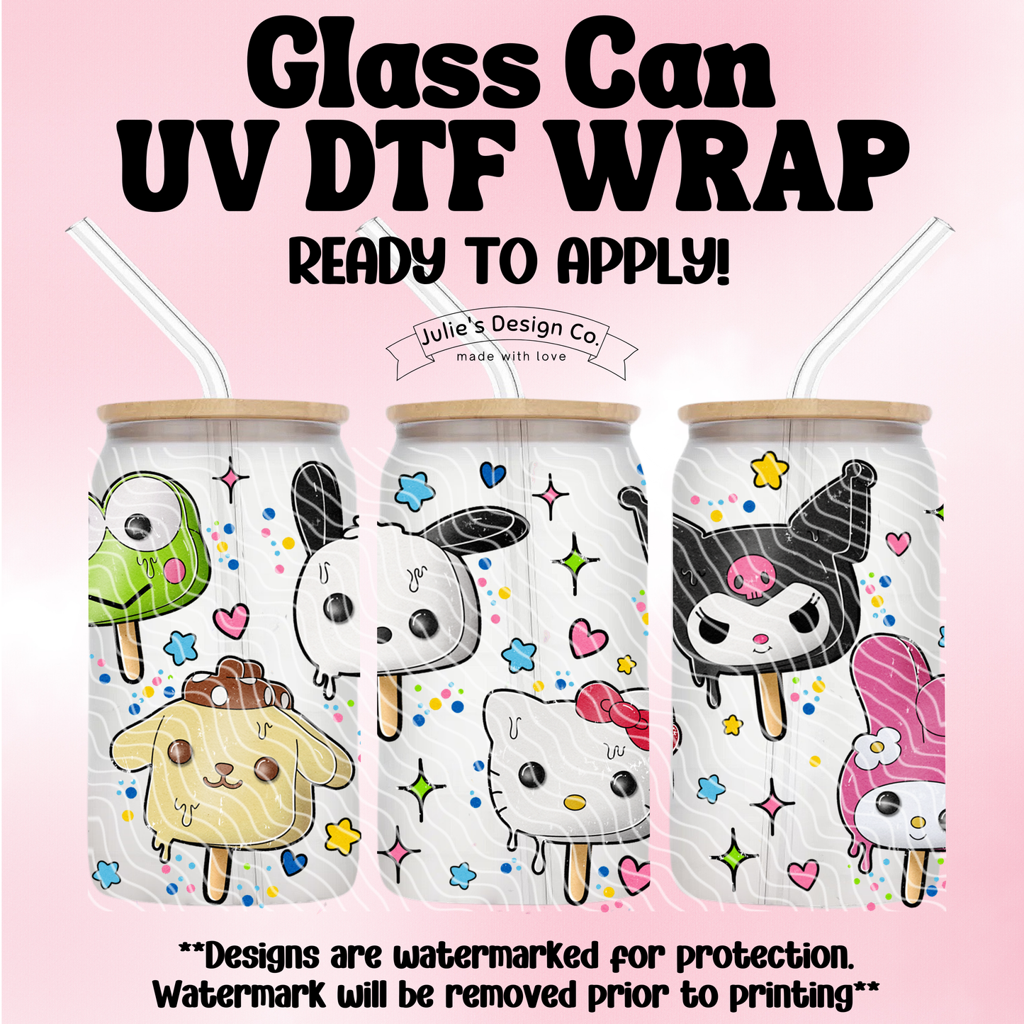 Hello Kitty Popsicles - UV DTF Wrap