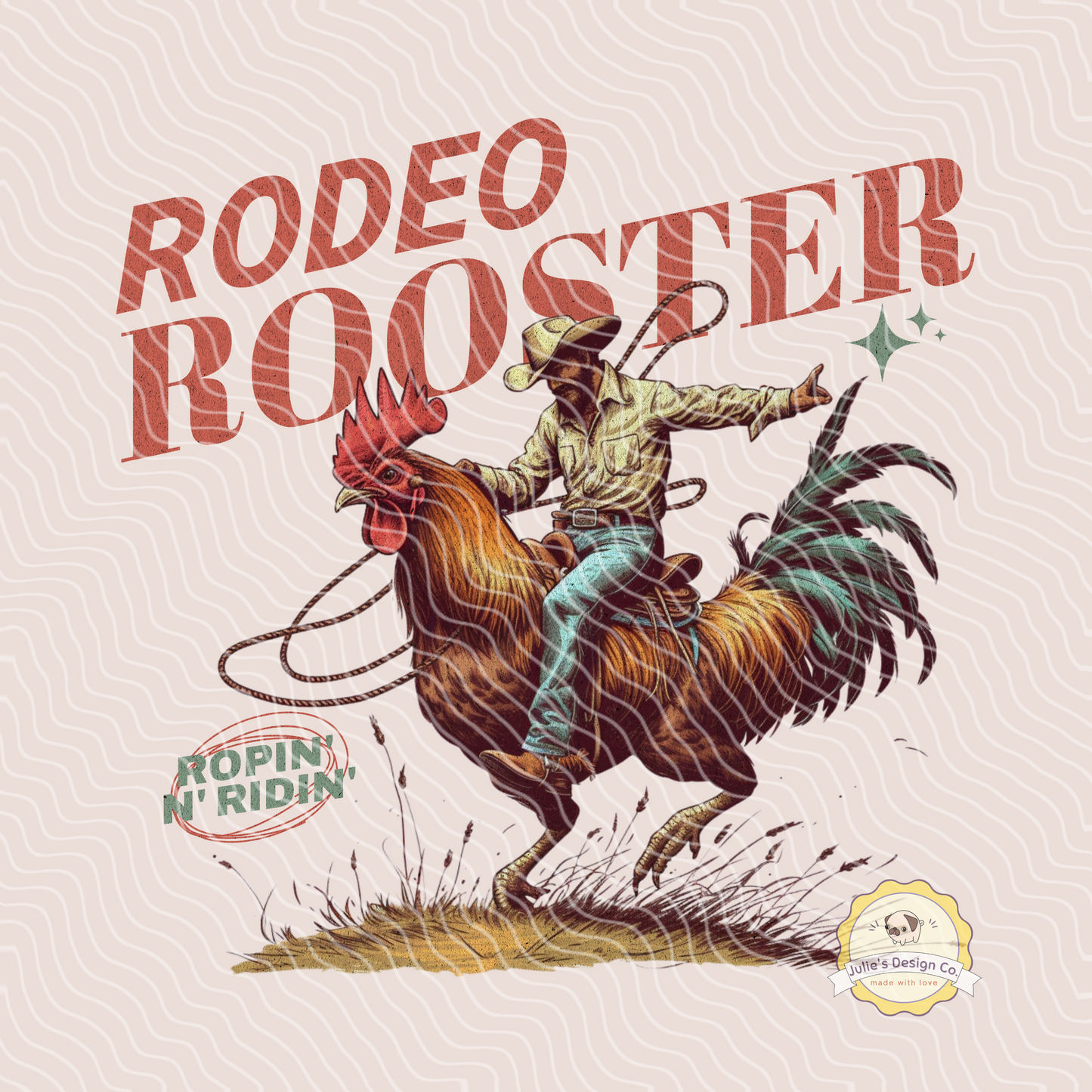 Rodeo Rooster - Individual DTF Transfer
