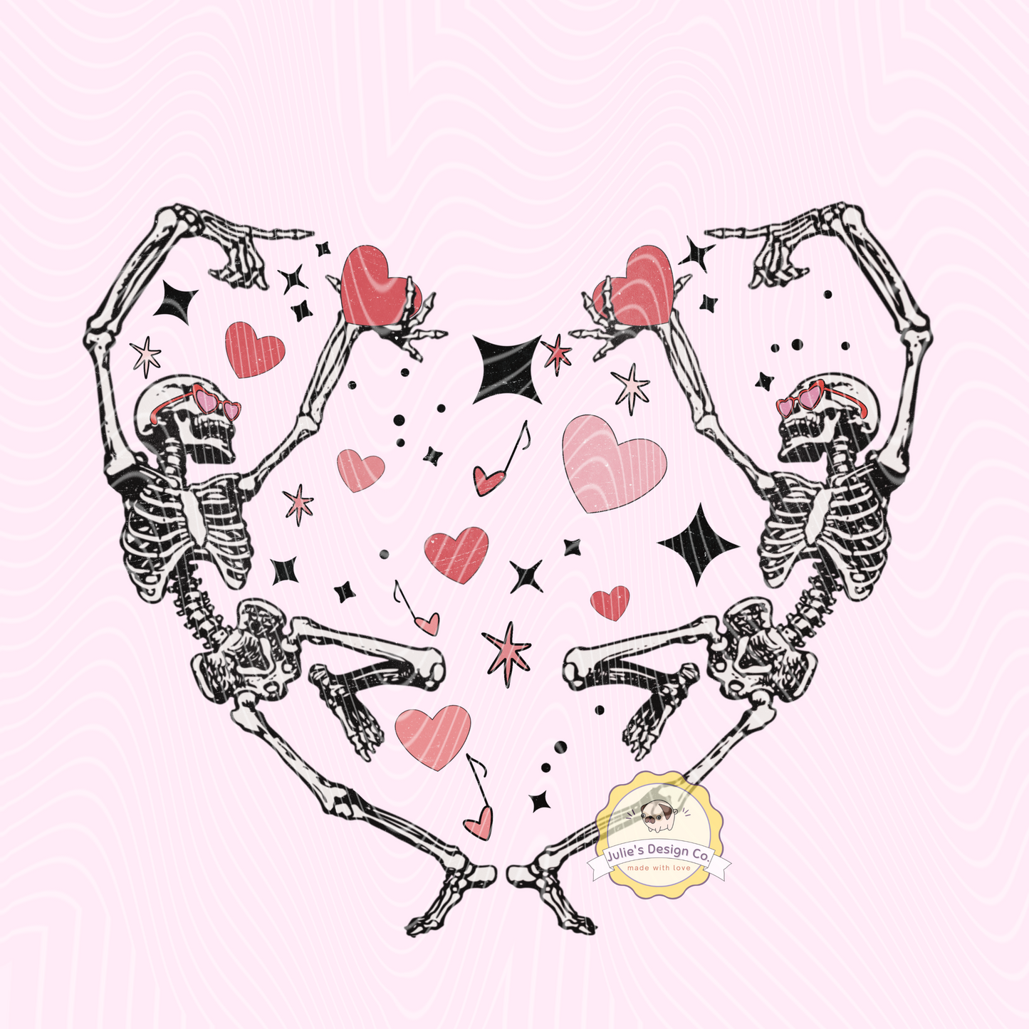 Skeleton Heart - Individual DTF Transfer