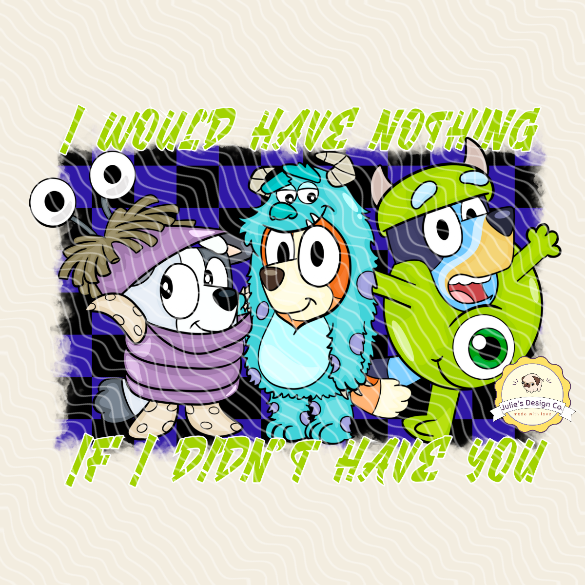 Monsters Inc Bluey 2 - Individual DTF Transfer