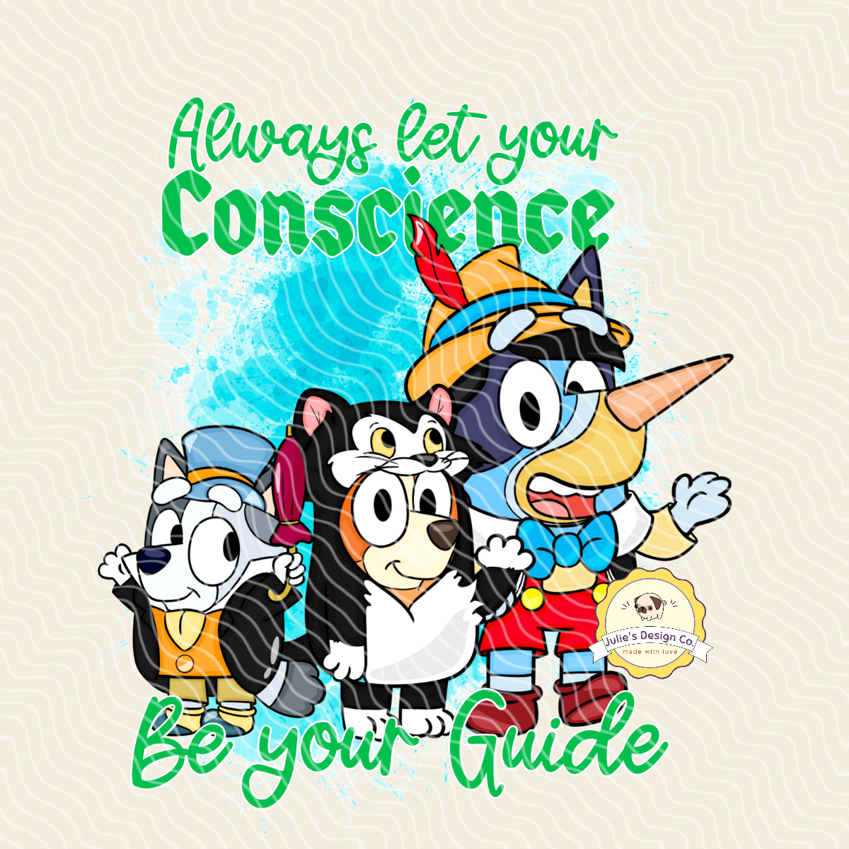 Pinocchio Bluey - Individual DTF Transfer