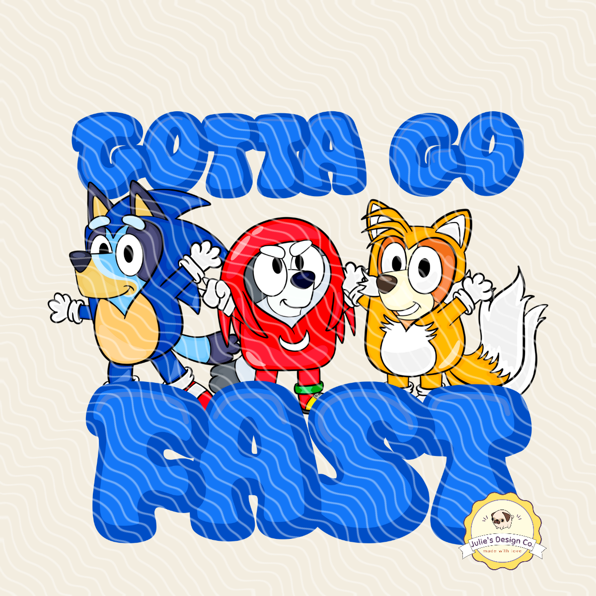 Sonic Bluey - Individual DTF Transfer