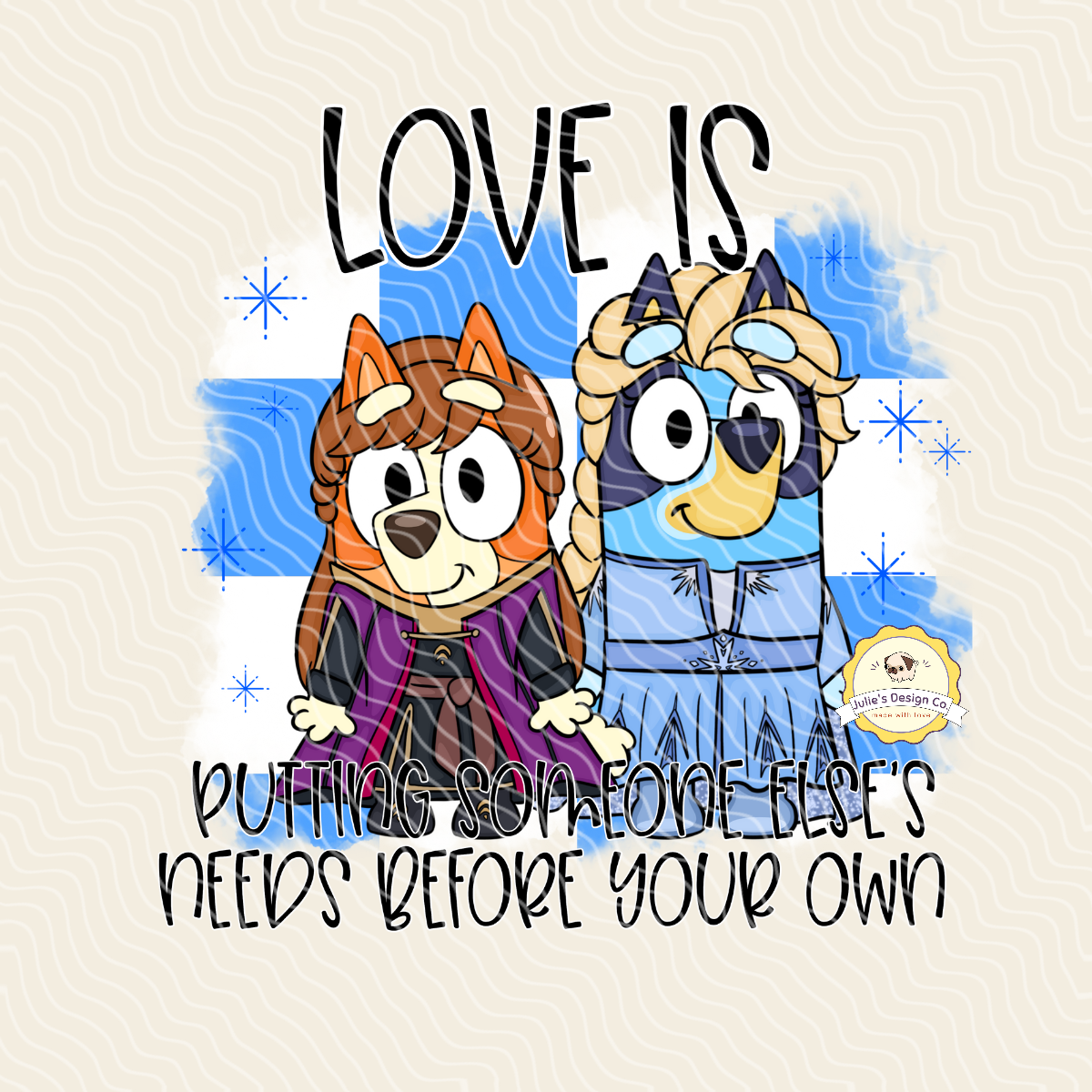 Frozen Bluey 2 - Individual DTF Transfer