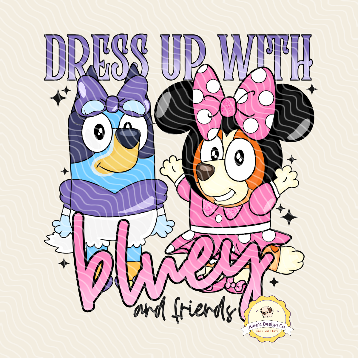 Minnie & Daisy Bluey - Individual DTF Transfer