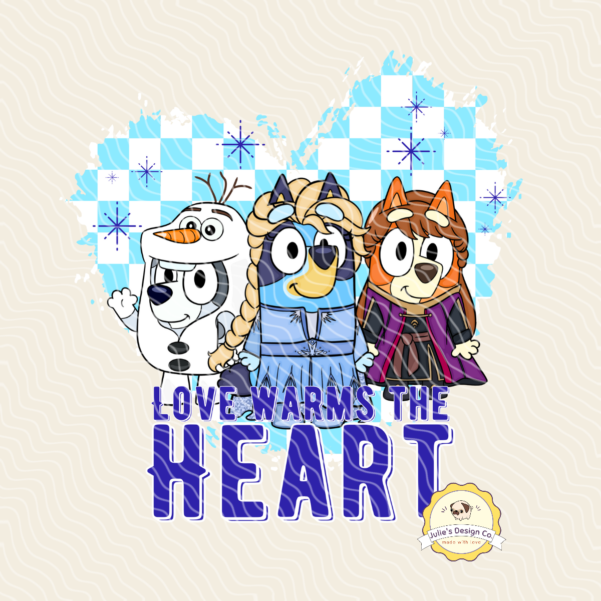 Frozen Bluey - Individual DTF Transfer