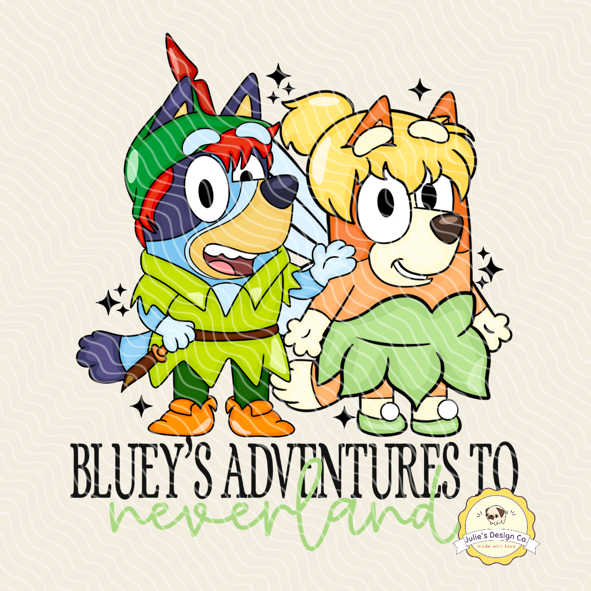 Peterpan Bluey - Individual DTF Transfer