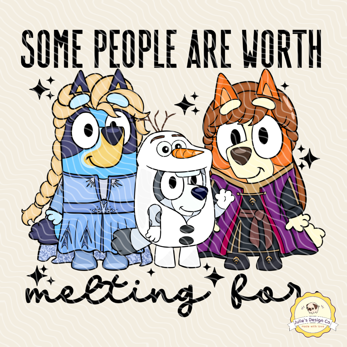 Frozen Bluey 3 - Individual DTF Transfer