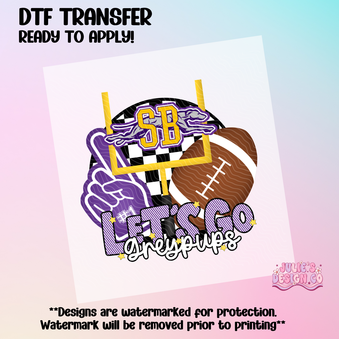 Greypups Football - Individual DTF Transfer