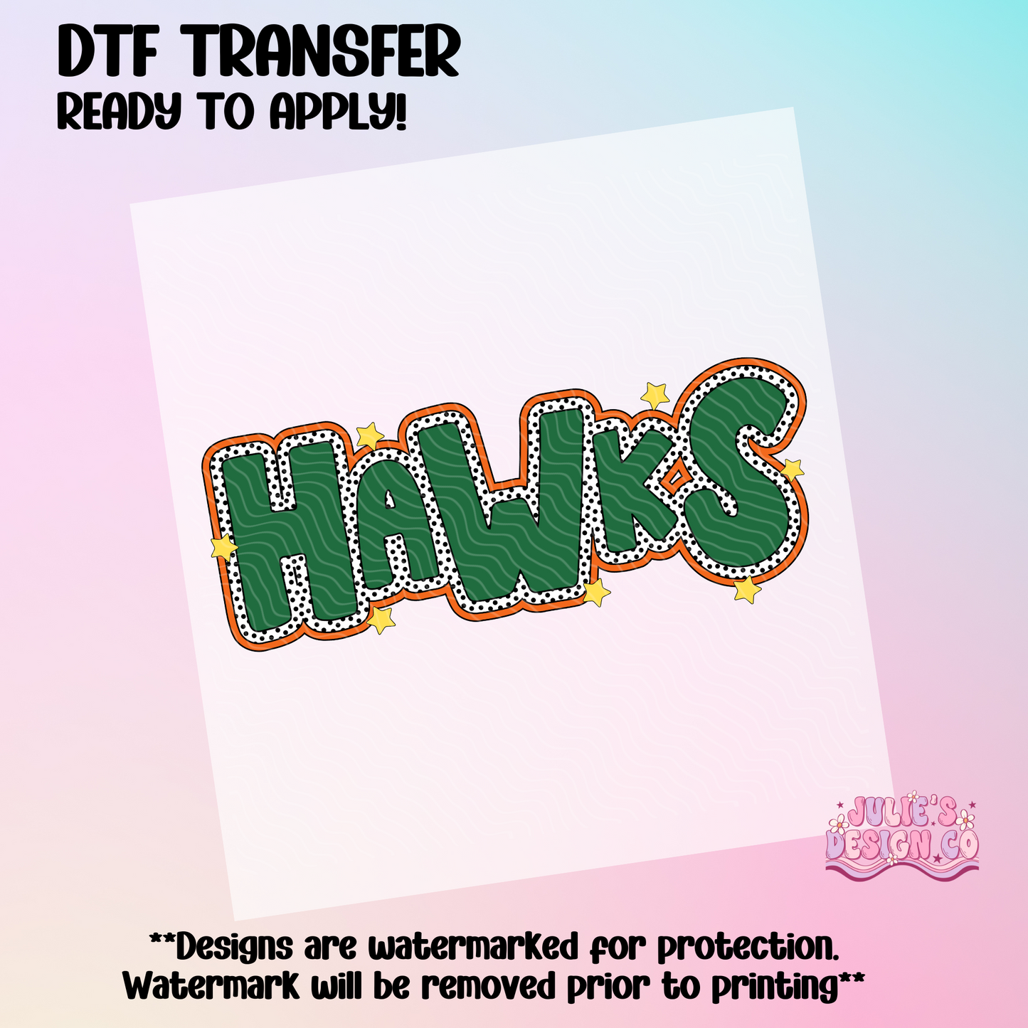 Hawks Dotted - Individual DTF Transfer