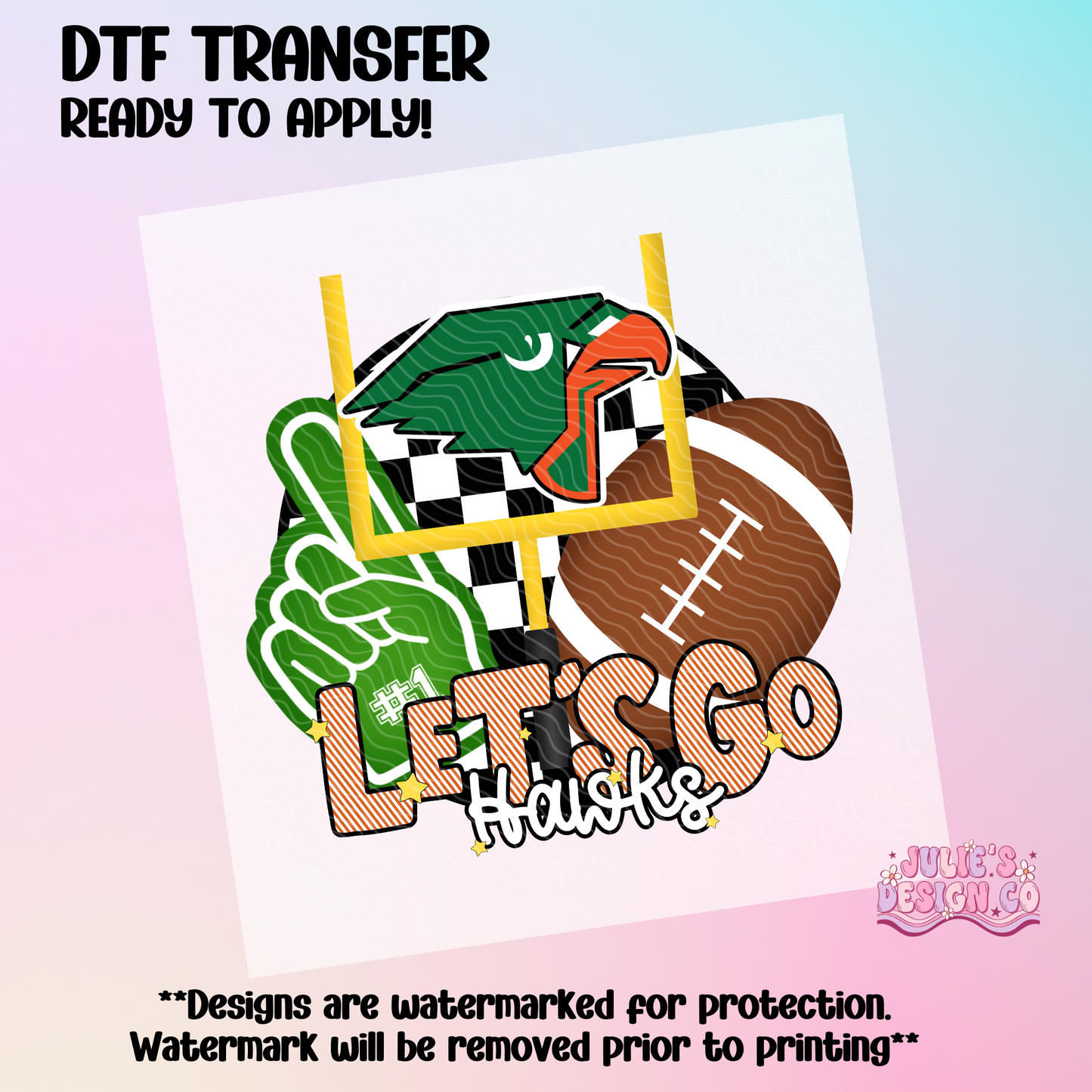 Hawks Football - Individual DTF Transfer