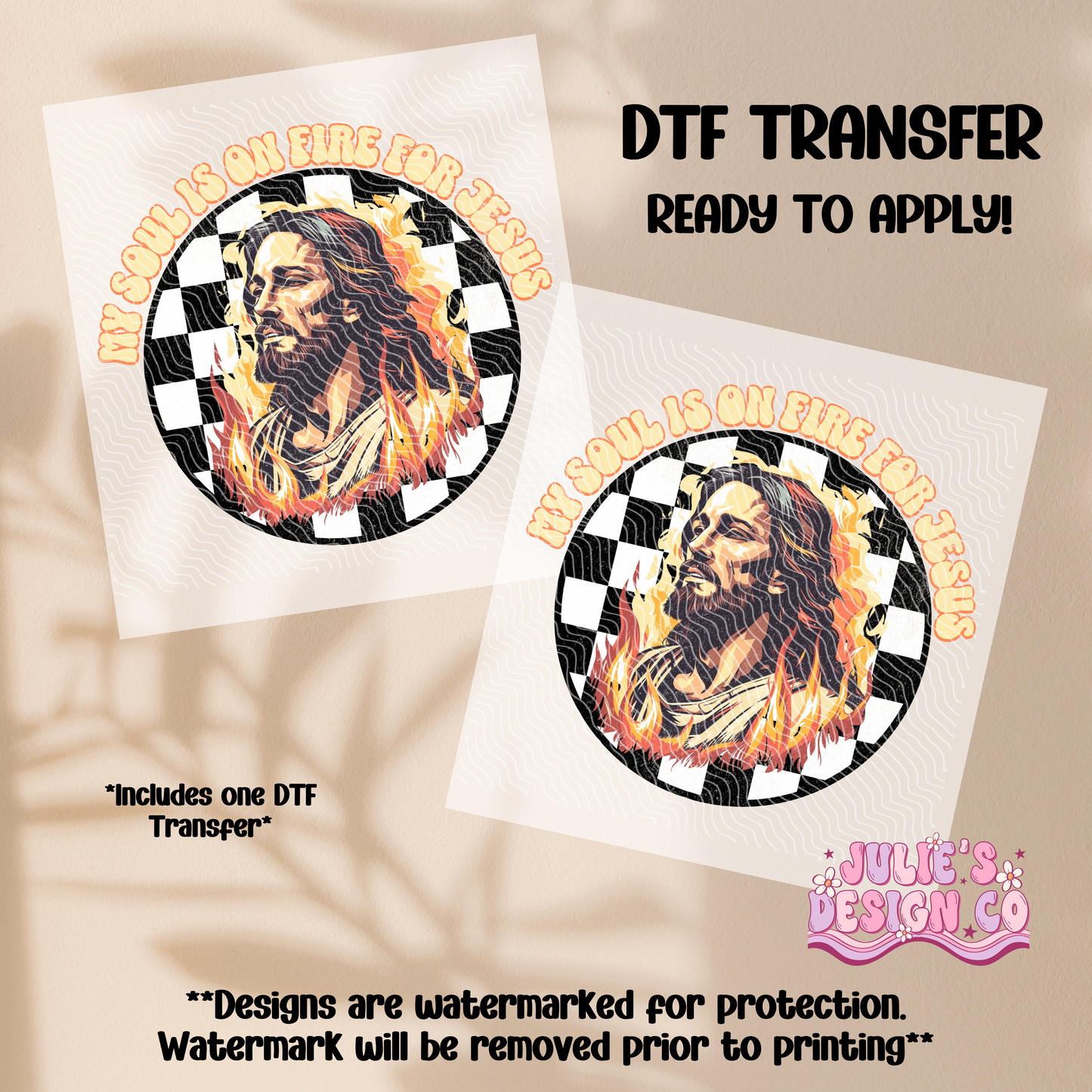 Heart on fire - Individual DTF Transfer