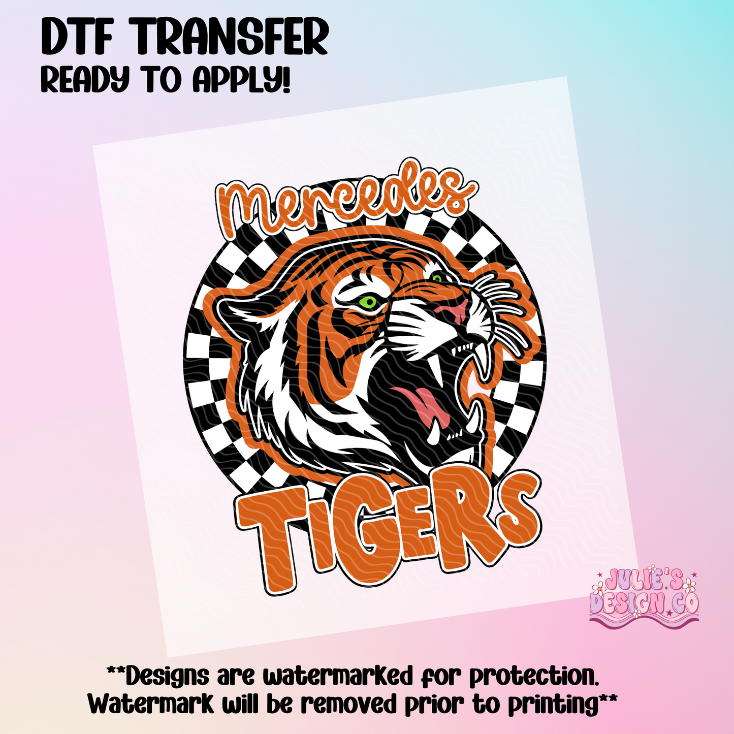 Tigers Checkers - Individual DTF Transfer