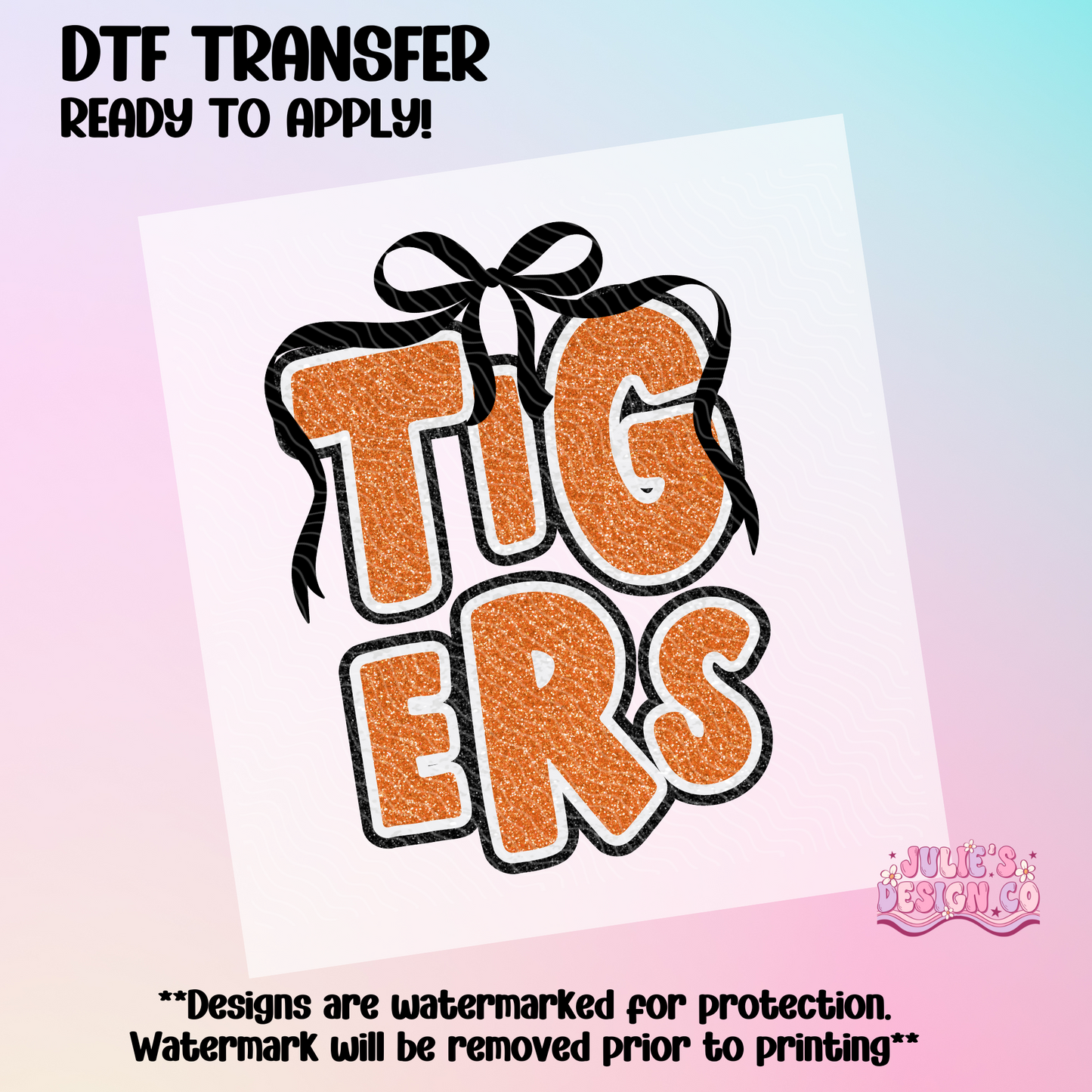 Tigers Faux Glitter - Individual DTF Transfer