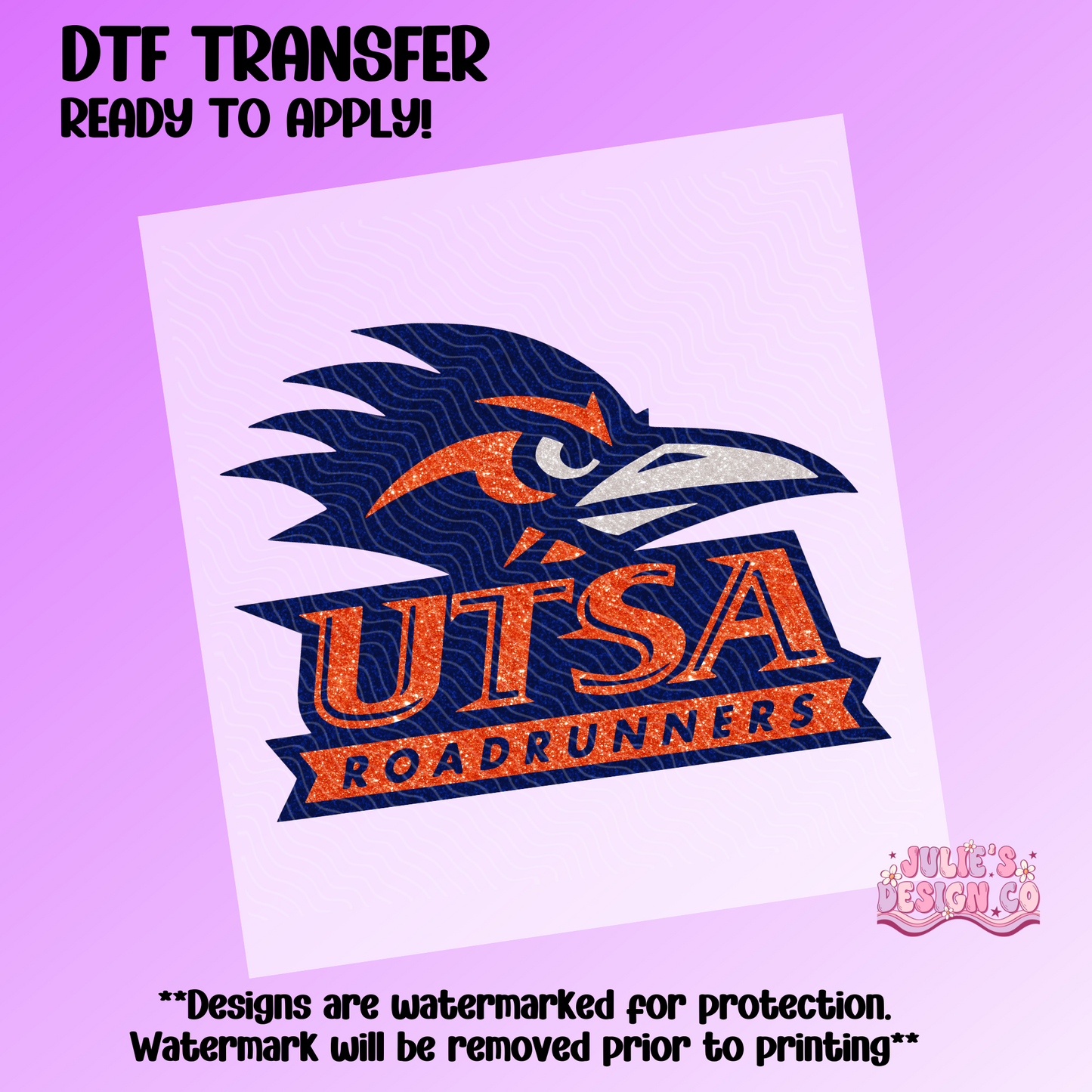 UTSA Faux Glitter - Individual DTF Transfer