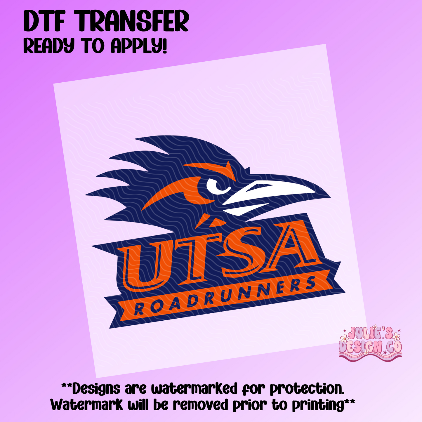 UTSA Solid - Individual DTF Transfer