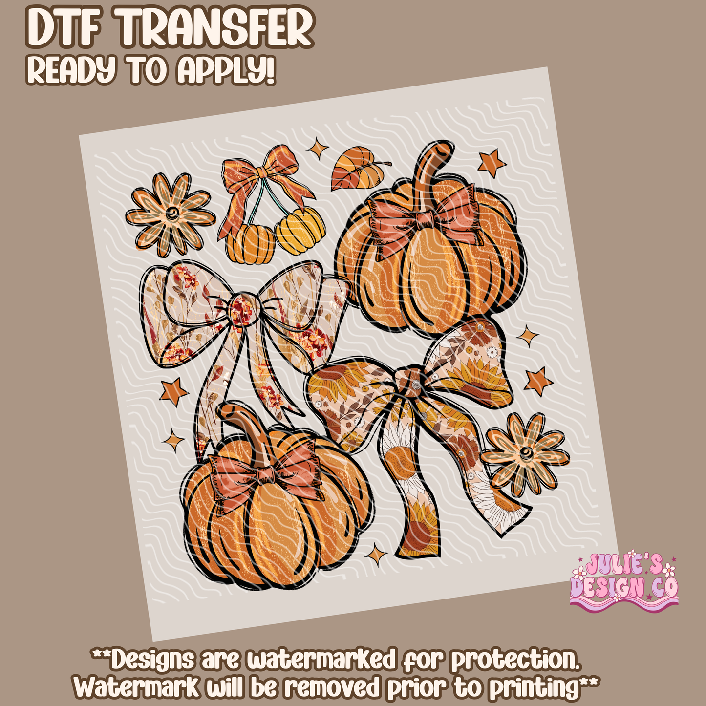 Pumpins & Bows - Individual DTF Transfer