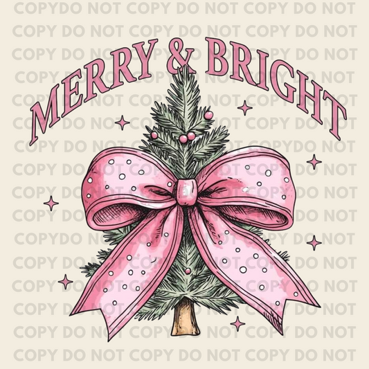 Merry & Bright - Individual DTF Transfer