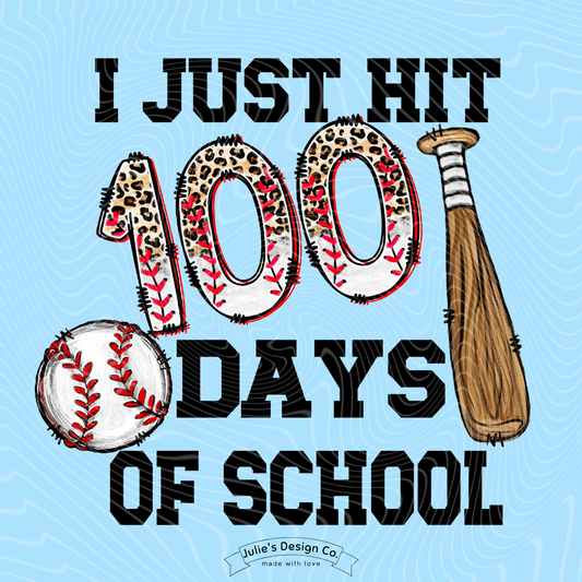 100 Days Baseball - Individual DTF Transfer