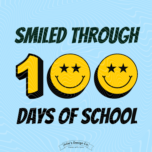 100 Days Smiley - Individual DTF Transfer