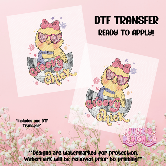 Groovy Chick - Individual DTF Transfer