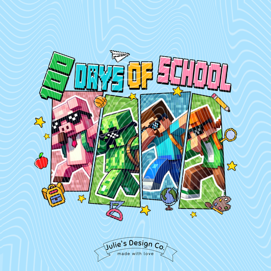 Minecraft 100 Days 2 - Individual DTF Transfer