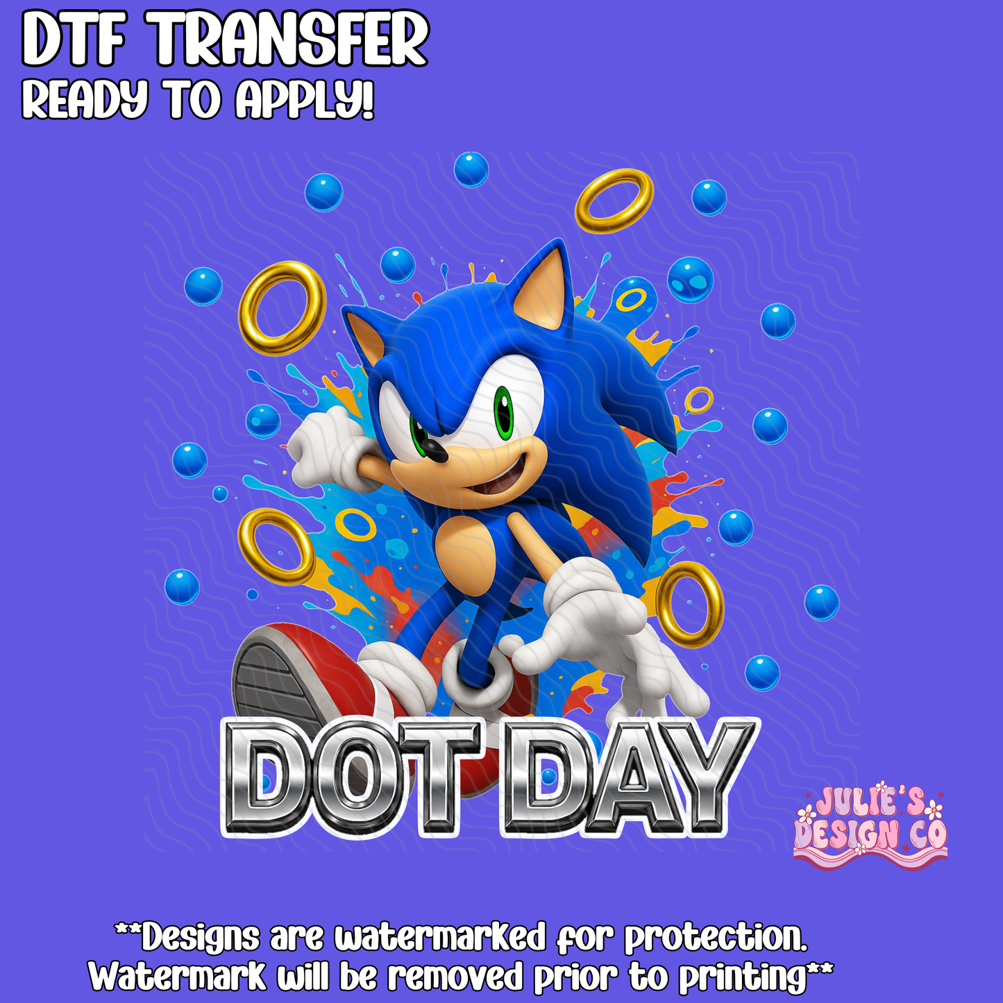 Dot Day Sonic - Individual DTF Transfer