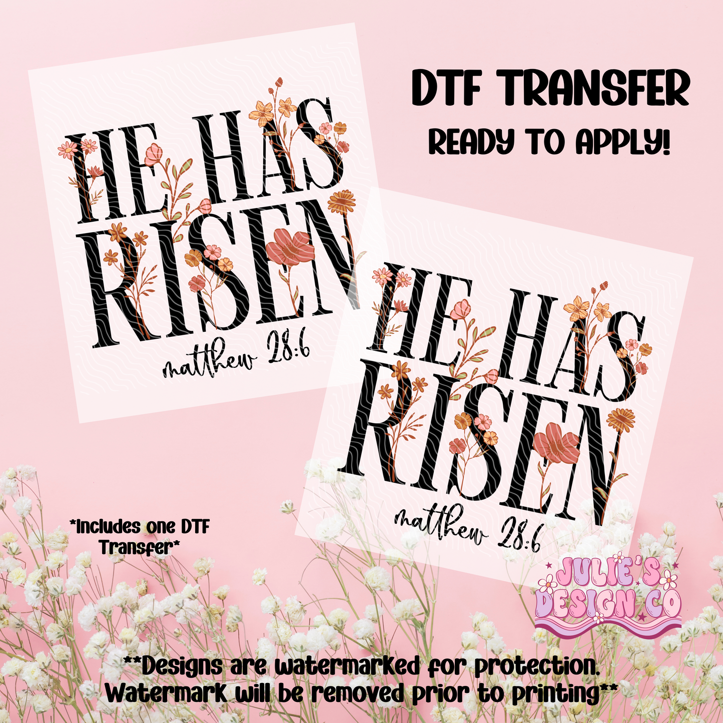 He Has Risen - Individual DTF Transfer