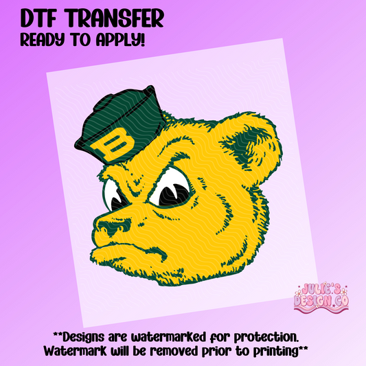 Baylor Bear 1 Solid - Individual DTF Transfer