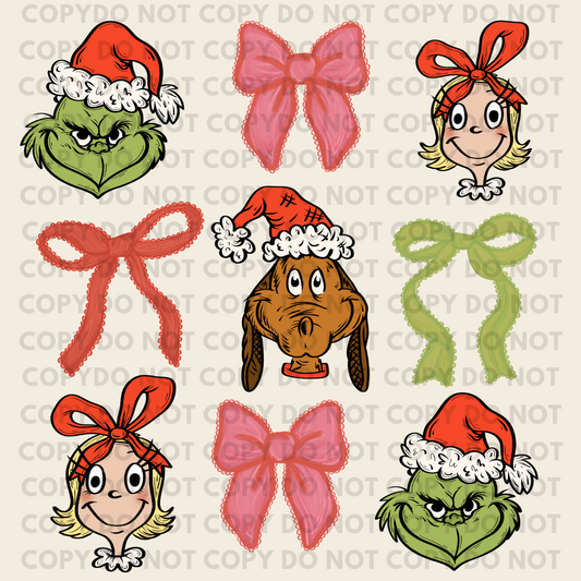 Grinch Coquette - Individual DTF Transfer