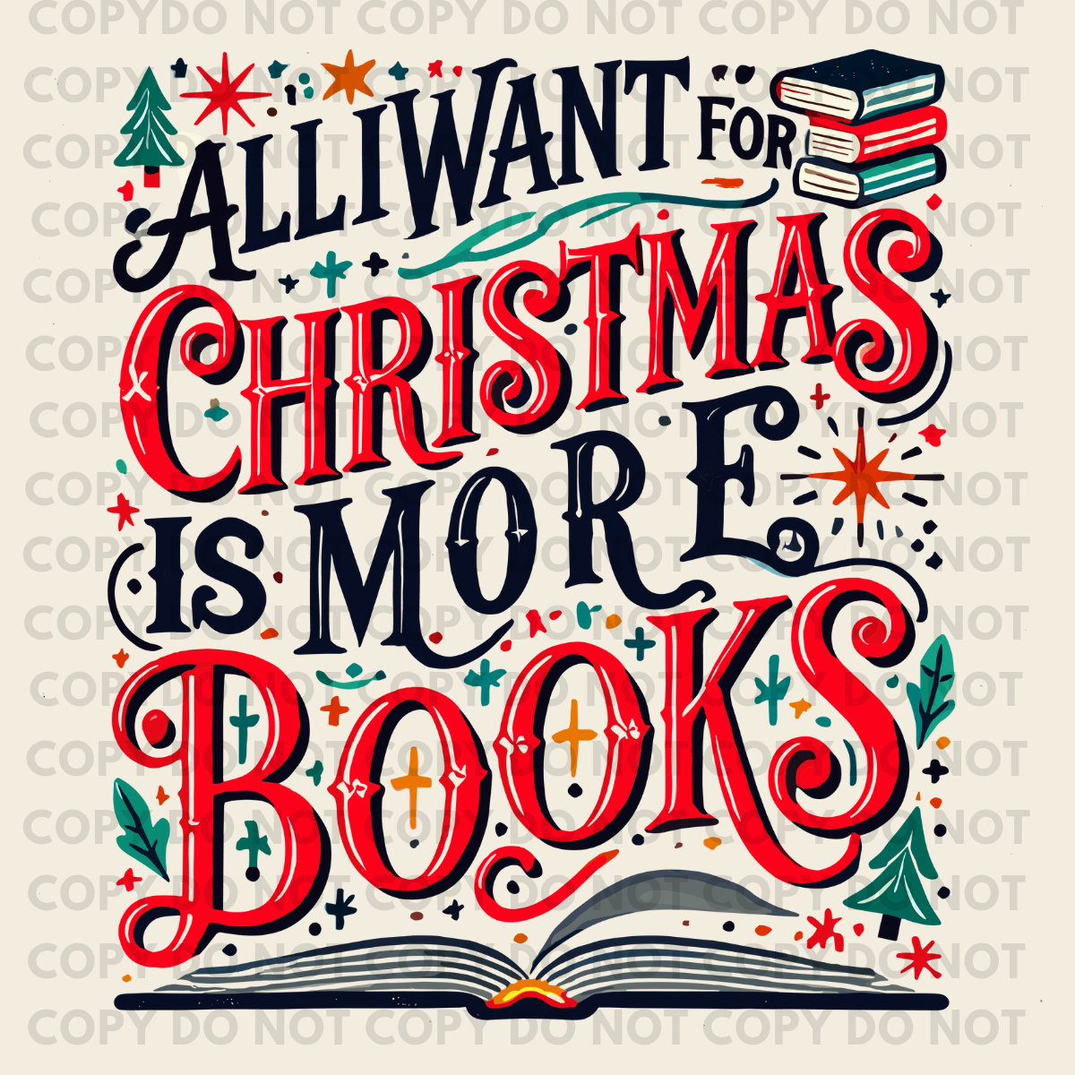 More books for Christmas - Individual DTF Transfer