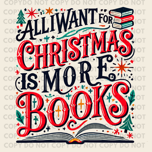 More books for Christmas - Individual DTF Transfer