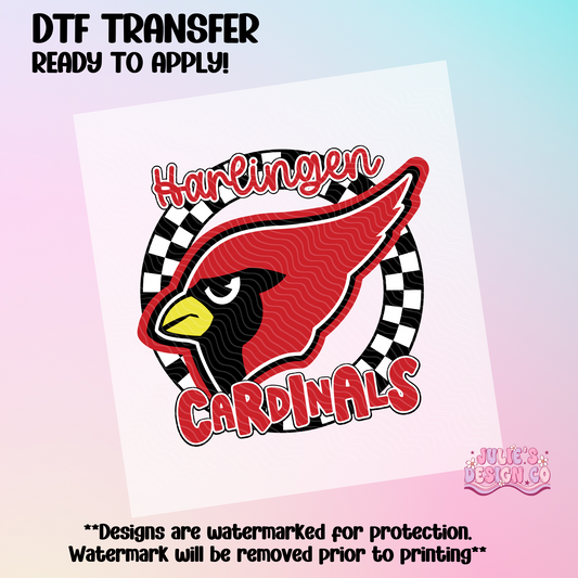 Cardinals Checkers 2 - Individual DTF Transfer
