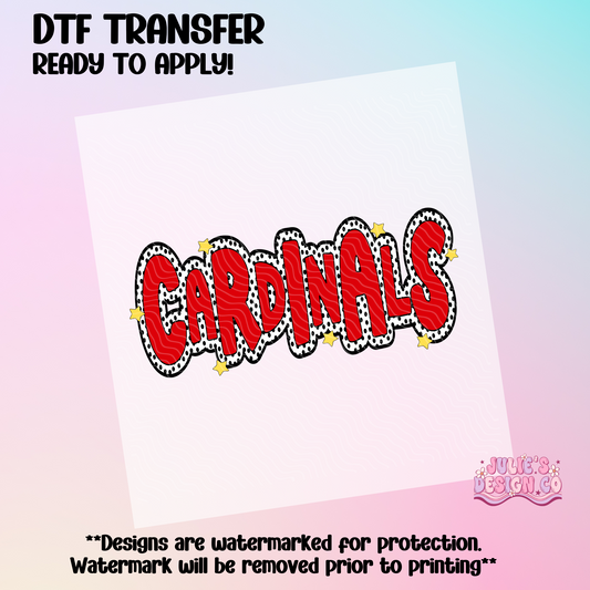 Cardinals Dotted - Individual DTF Transfer