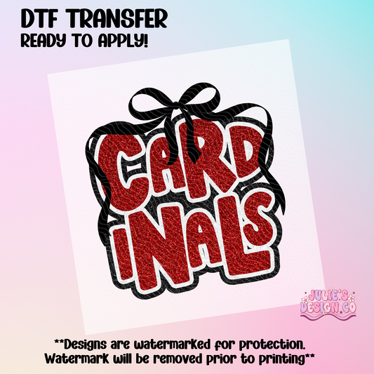 Cardinals Faux Glitter - Individual DTF Transfer