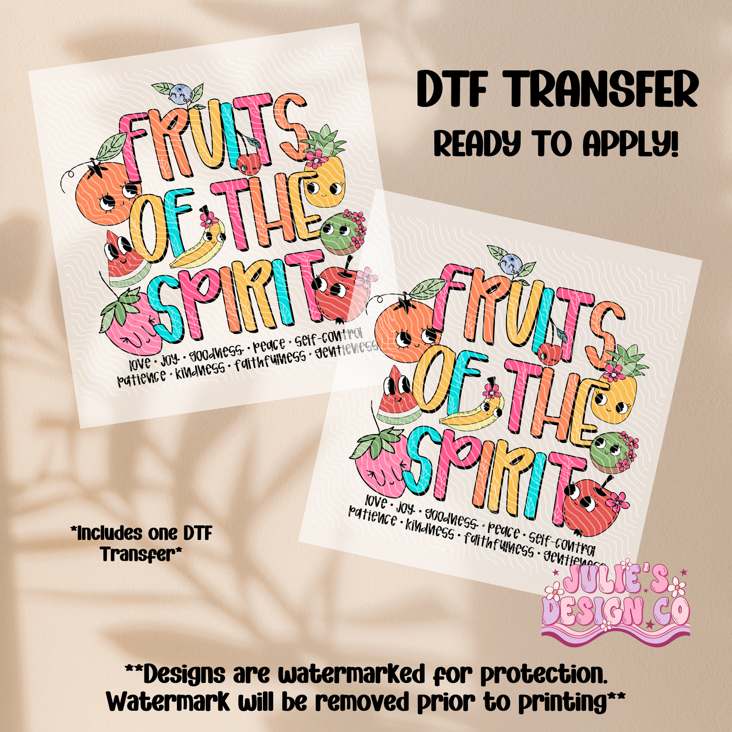 Fruits of the spirit 1 - Individual DTF Transfer