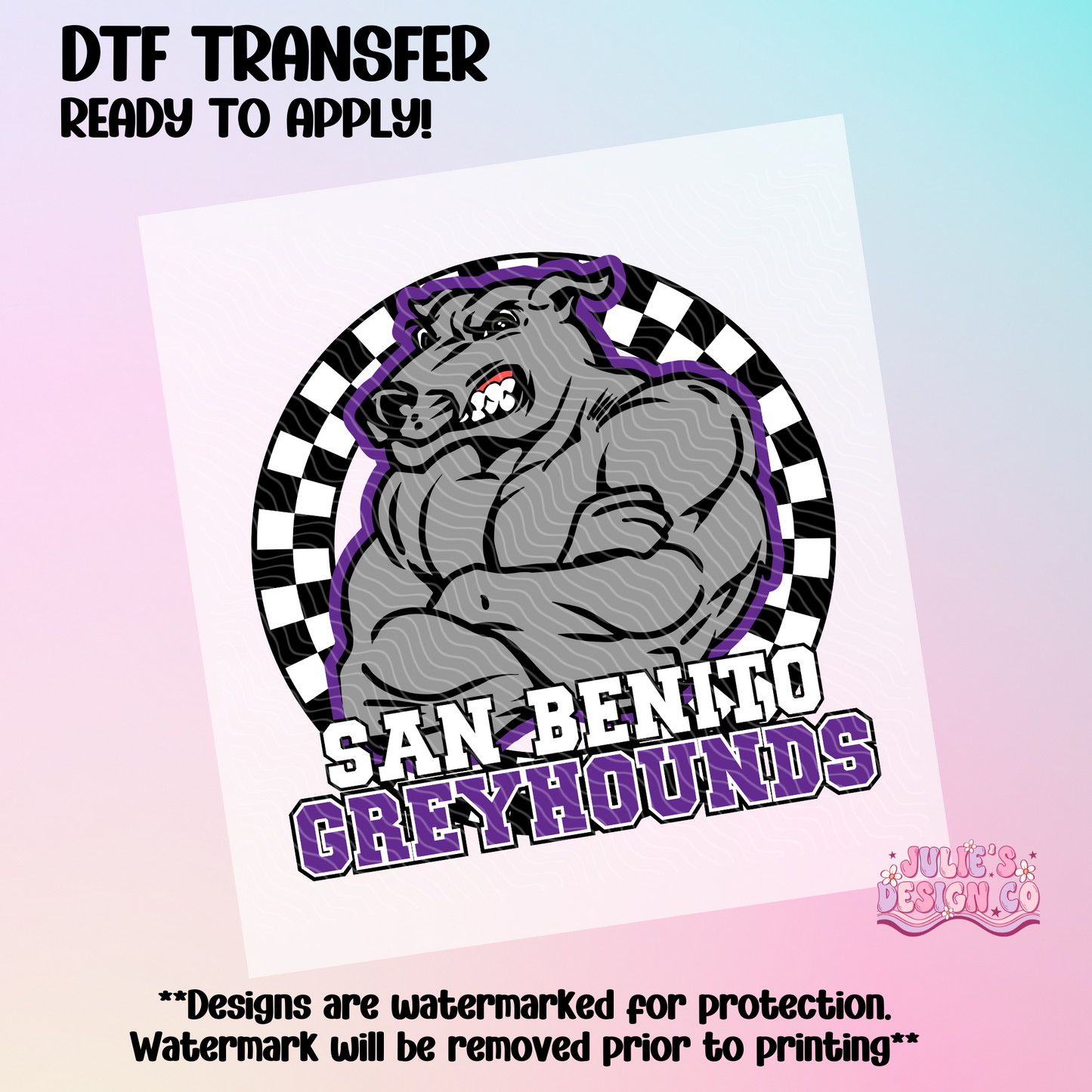 Greyhounds Checkers 2 - Individual DTF Transfer