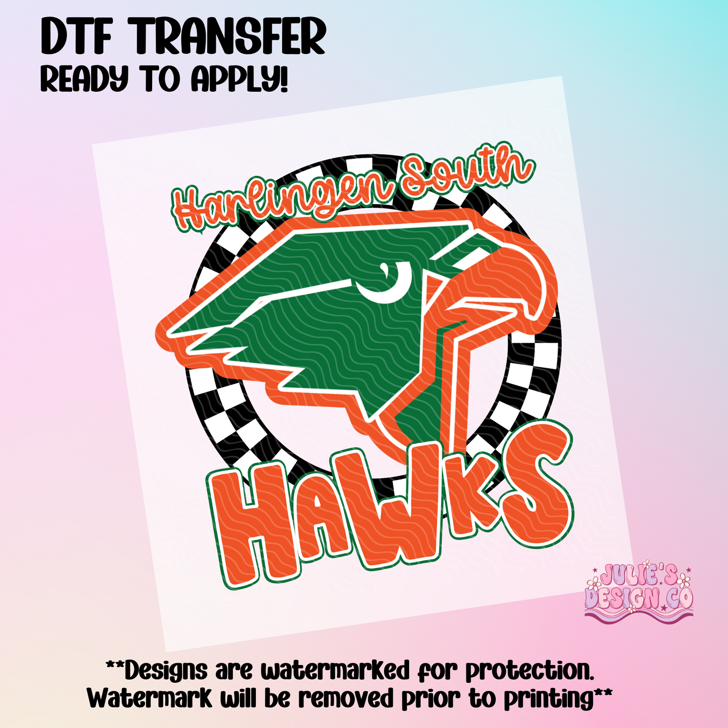 Hawks Checkers - Individual DTF Transfer