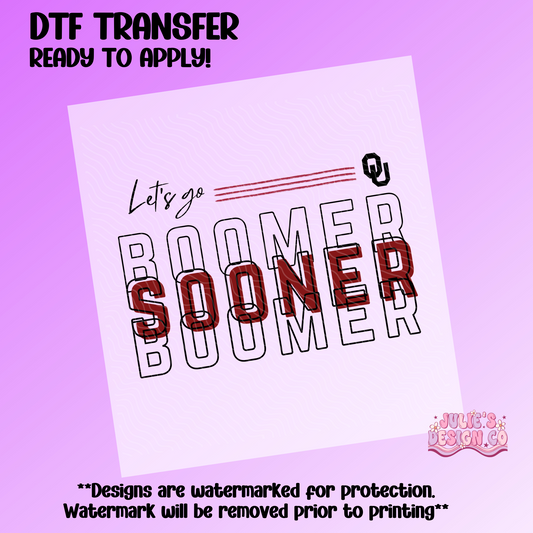 OU Boomer Sooner - Individual DTF Transfer