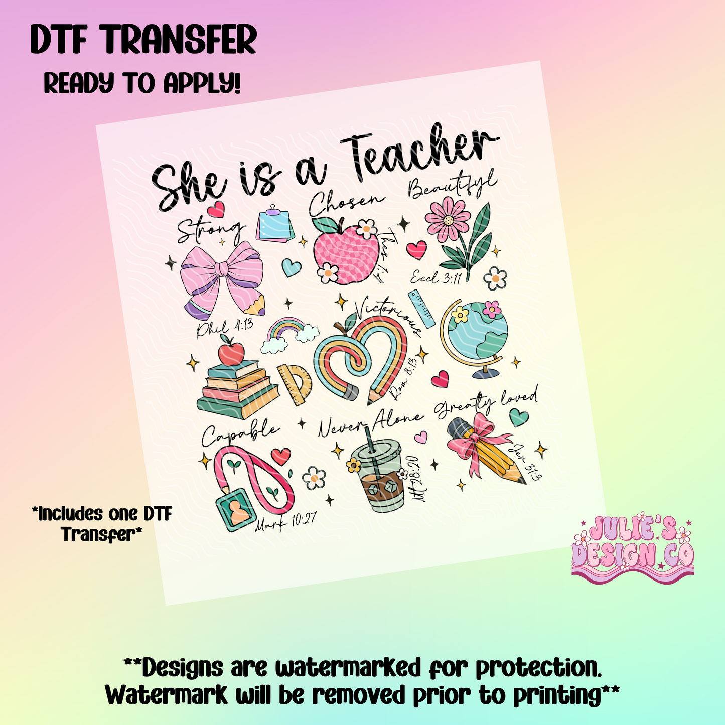 She is a teacher - Individual DTF Transfer